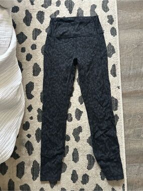 lululemon athletica Black Subtle Leopard Print High-Rise Leggings